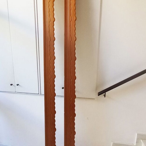 Curtain rods Metopi classic style used, 2.7 meters length, honey color