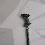 Long earring with chain new, black and gray