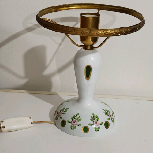 Table lamp used from opaline without lampshade
