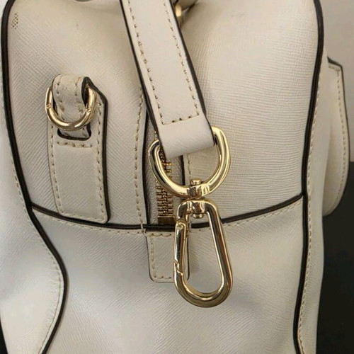 TORY BURCH δερμάτινη χειρός τσάντα μεταχειρισμένη, άσπρη