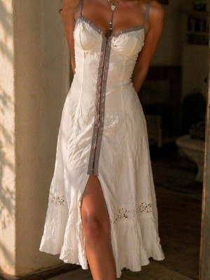 Vintage 90s romantic Obsession dress like new, white, lace details