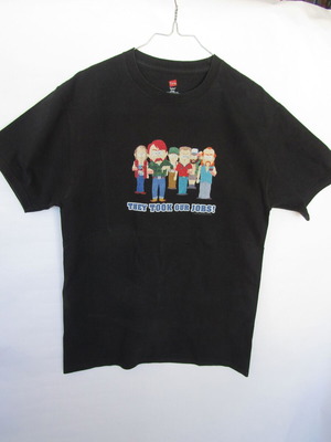 Tshirt South Park They Took Our Jobs! used, authentic 2004, Hanes, black, size M