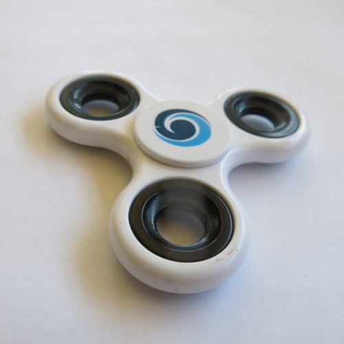 Metal Fidget Spinner used, white - blue