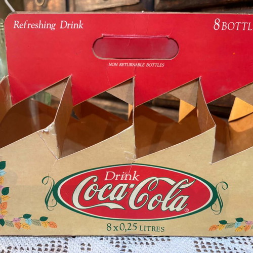 Coca Cola 8 glass bottles with 6 coaster set gift