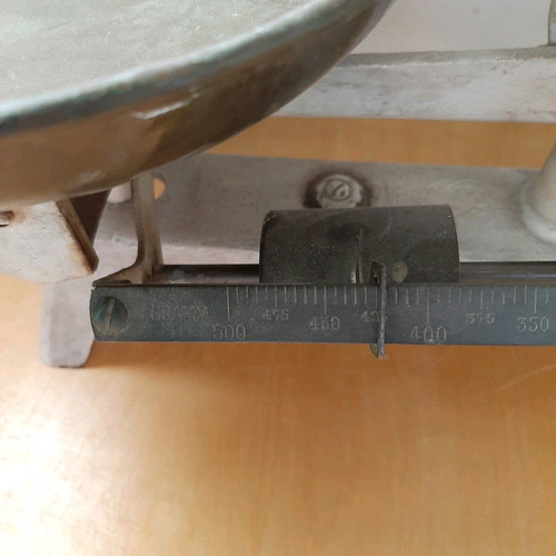 Antique scale with bronze pans used
