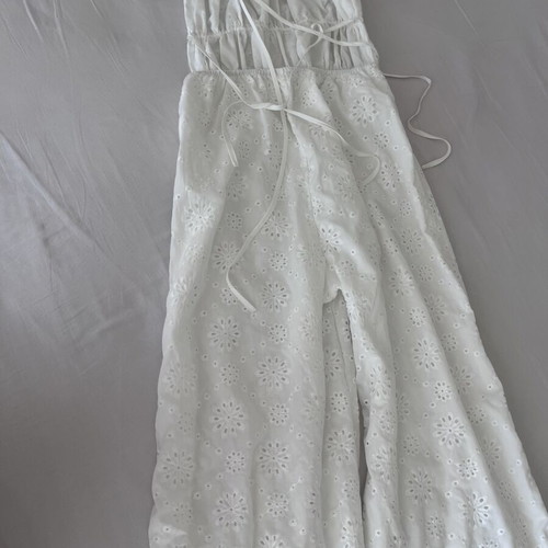 Missguided white embroidered jumpsuit