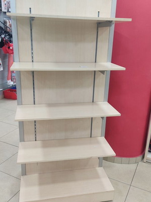 Gondola with shelves like new, 4 shelves on each side with wheels