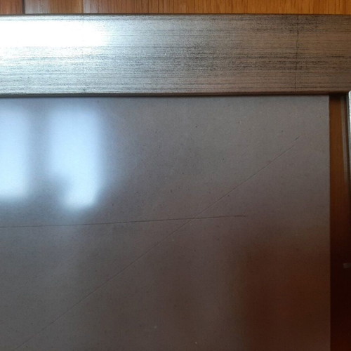 Large wooden wall frame new silver with anthracite grain