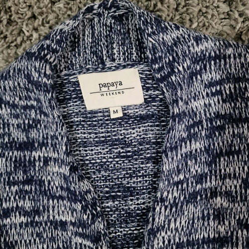 Papaya UK midaxi cardigan used, size M, blue and white