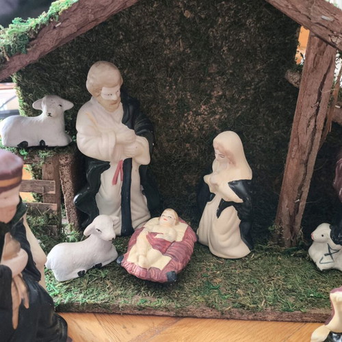 Christmas nativity set new with box and figures