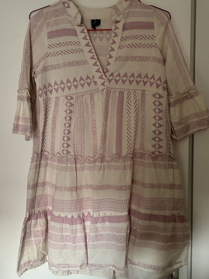 Vero Moda cotton dress, white and pink
