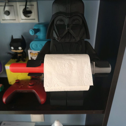3d printed Starwars Lego miniature wall mounted paper holder Darth Vader like new