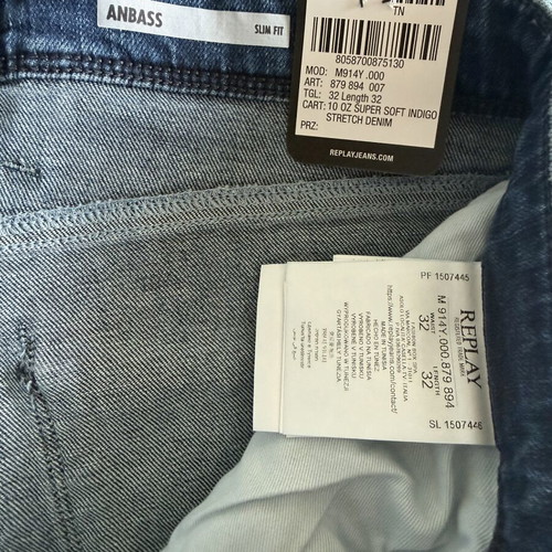 Replay Anbass Slim men's jeans, size 31, blue