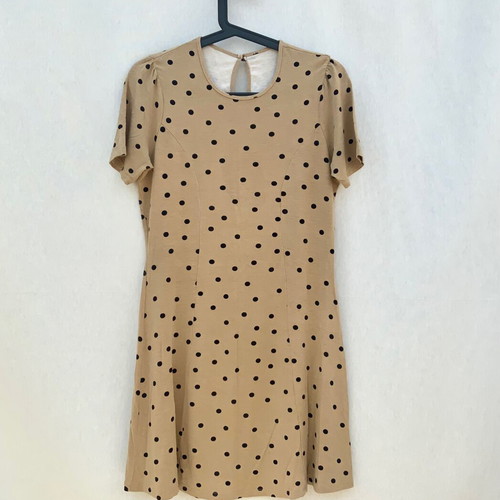 Short brown polka dot dress used, size M
