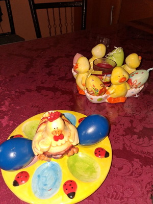 Set of two ceramic egg holders new