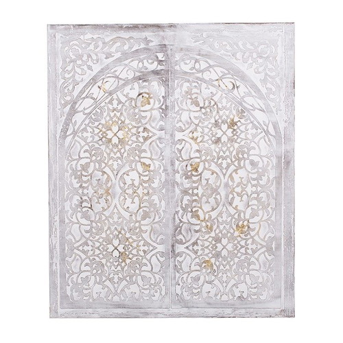 Antique door wall art new in gray with gold accents