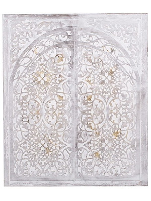 Antique door wall art new in gray with gold accents