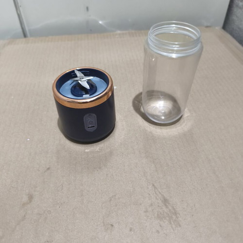 Portable rechargeable blender USB used, dark blue with rose gold