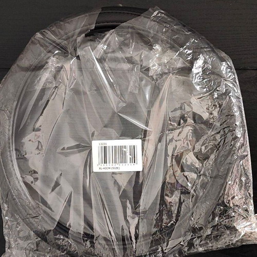 Car steering wheel cover leatherette with stitching black XLarge 42cm new