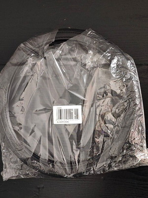 Car steering wheel cover leatherette with stitching black XLarge 42cm new