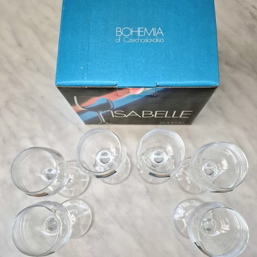 Bohemia Isabelle Liqueur Glasses Set of 6 60ml New