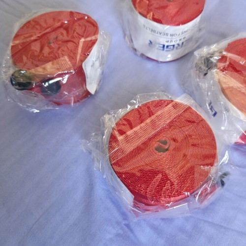 Car seat belts set, red, 4.7cm x 3.6m