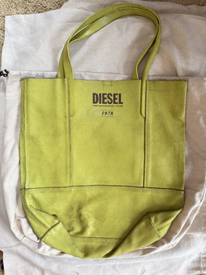 Diesel τσάντα ώμου φυσικό δέρμα σαν καινούργιο, κίτρινη