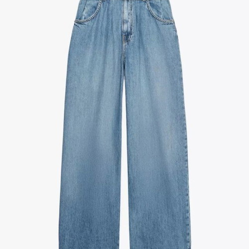 Zara high waist paperbag jeans like new, blue, size S