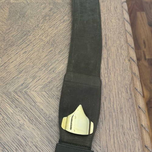Genny leather belt used, oil color with gold details