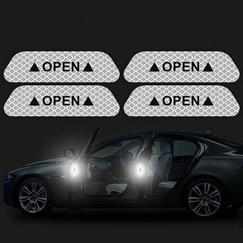 Reflective Open Stickers for Car Pack of 4 White