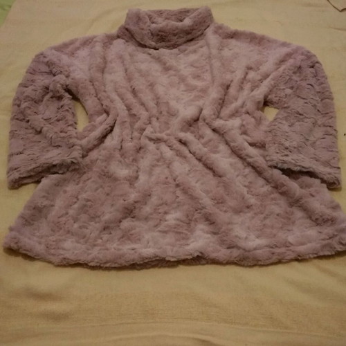 Fur tunic new, loose fit, rotten apple color, size L-2XL