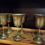 Silver-plated glasses used set
