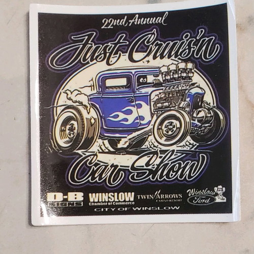 Just Cruisn Car Show sticker new, from America 4.5×5 cm