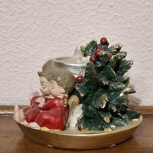 Christmas decorative angels with LED candle like new
