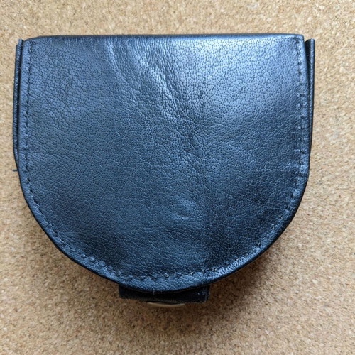 Leather wallet for coins new, black