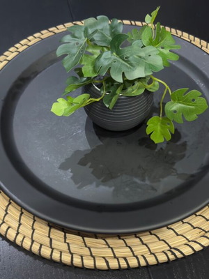 IKEA Black Serving Platter Used Matte Finish