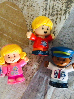 Φιγούρες Little People Fisher-Price μεταχειρισμένες, σετ 3 επιβατών και πιλότου