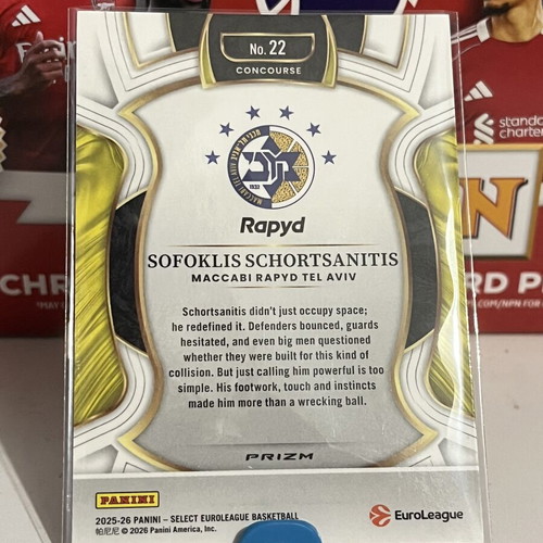 2025/26 Panini Select Euroleague Sofoklis Schortsanitis Red Cracked Ice card #22