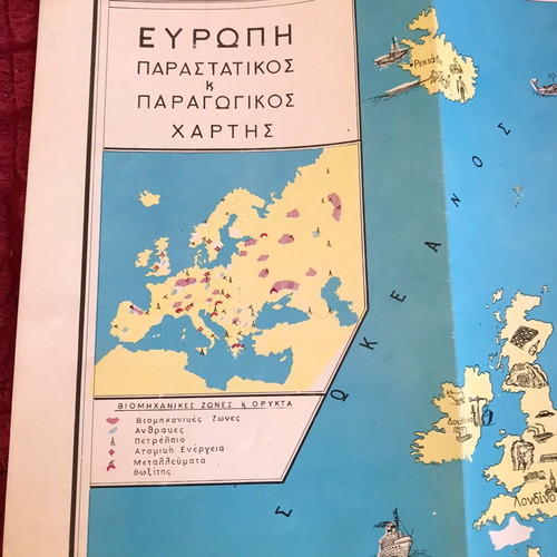 Europe maps and world map like new, set of 5 pieces