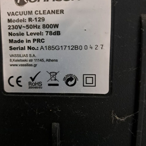 Rohnson R-129 800W vacuum cleaner used with bag