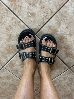 Carla Bianchi slippers black decorated with studs size 38 used