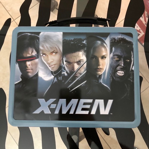 X-MEN X2 MOVIE TIN LUNCHBOX with METAL DRINK CONTAINER INCLUDED NEW NEVER USED MARVEL