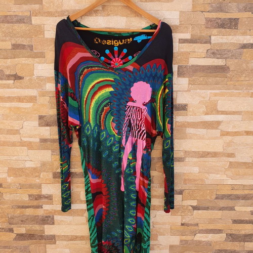 Desigual dress, colorful, size S/M, cotton and viscose