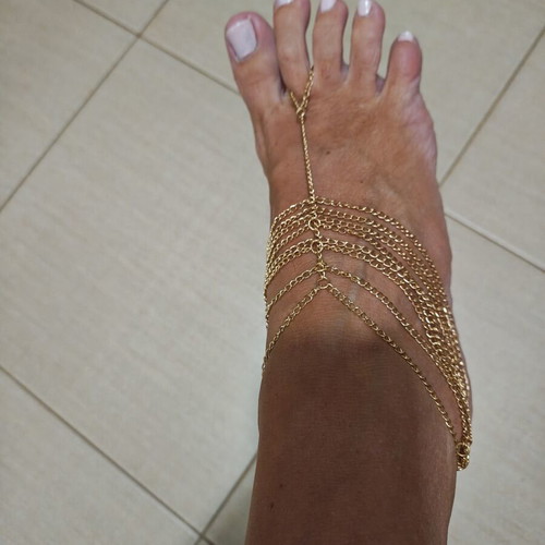 Gold anklet accessory chain