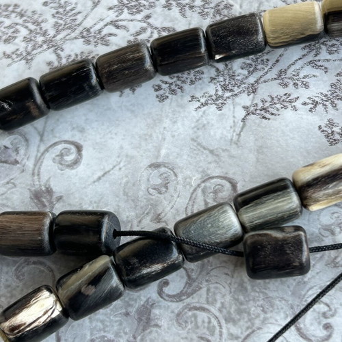 Komboloi from ox horn used, 33 beads 12x8mm