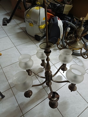 Chandelier used with frosted glass shades