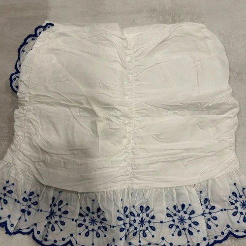 H&M lace skirt white and blue like new, size M