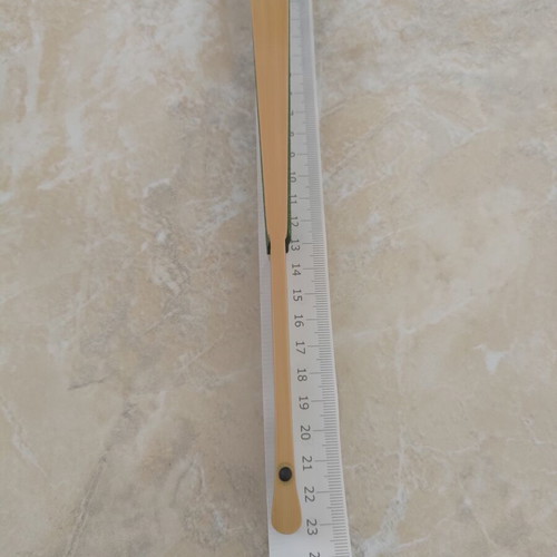 Traditional Handmade Asian Fan with Bamboo ribs and golden-green paper