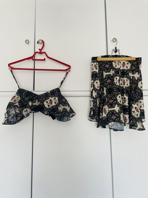Nadia Rapti set S/M like new, black and multicolor