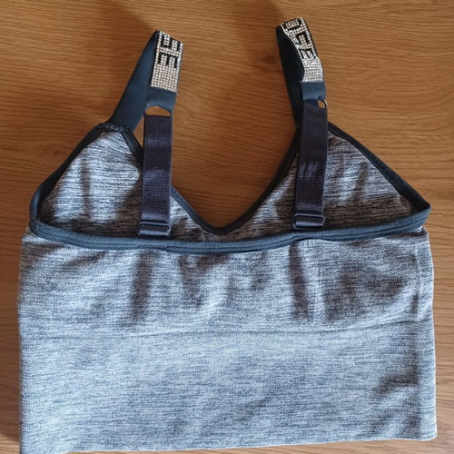 Top new with padding and adjustable straps, grey, XXS-XS